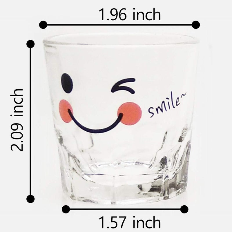 LENITH] Korean Soju Shot Glasses Sets, 1.7 oz, Character Clear Glass, Heart Shaped Glass for Whiskey,Tequila and Liquor. (Characters) - Image 3